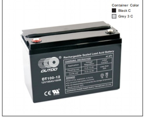 奥特多蓄电池OT100-12奥特多电池12V100AH/20HR（6-FM-8100）