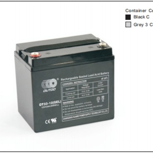 奥特多蓄电池OT33-12(GEL)奥特多电池12V33AH/10HR胶体电池